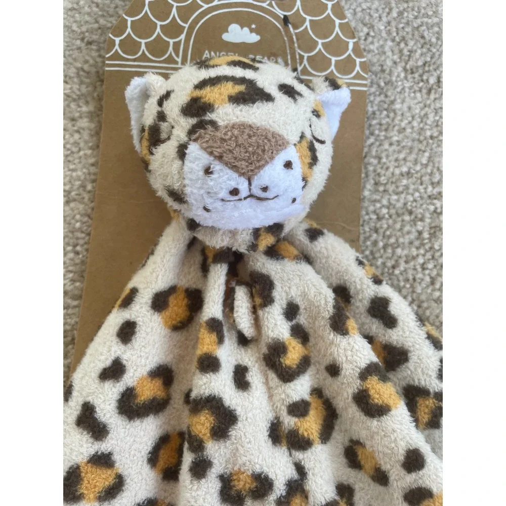 Angel Dear Leopard Blankie Baby Security Blanket Lovey Cheetah Print Tan Brown